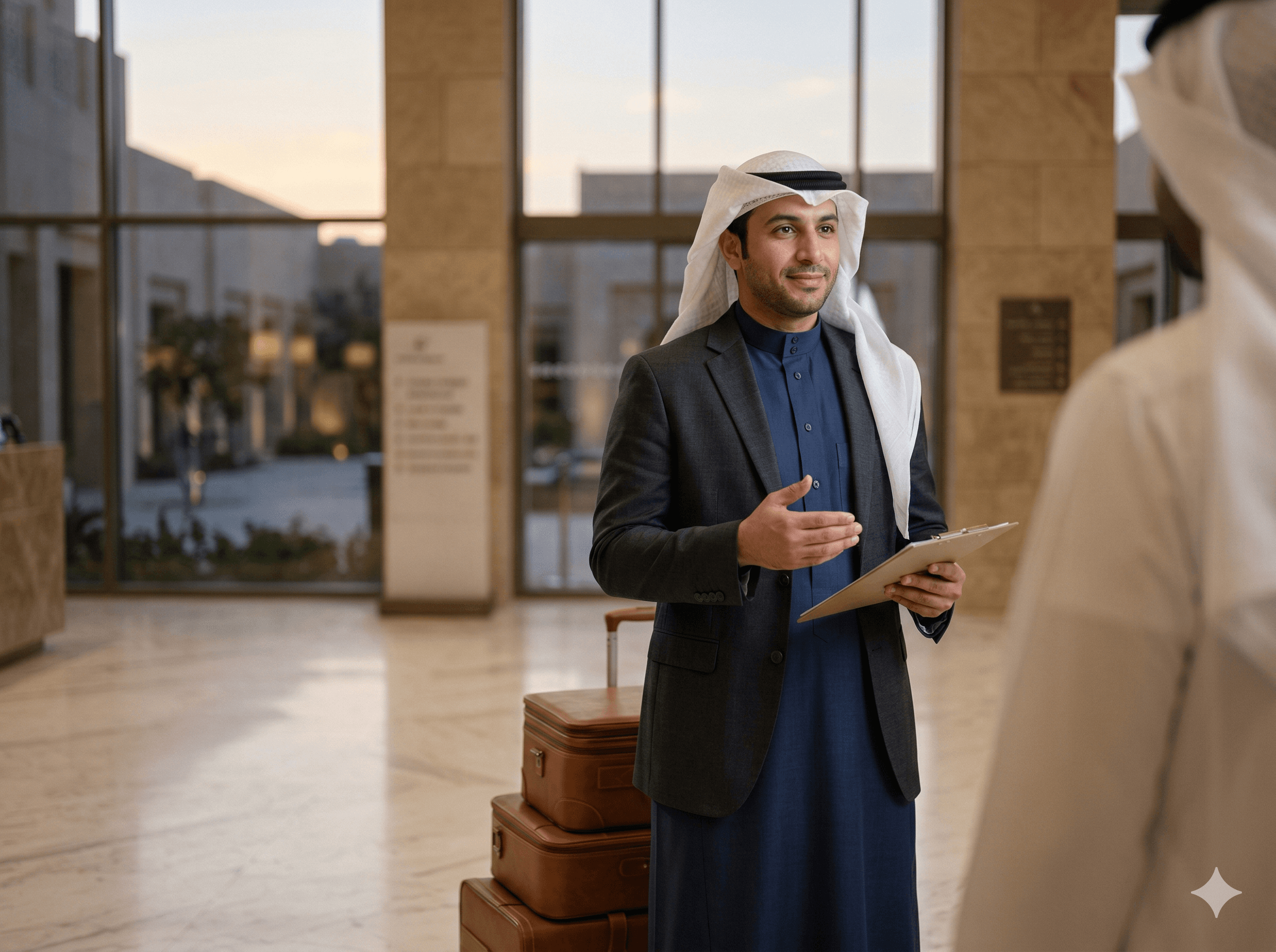 Dedicated guide with pilgrims